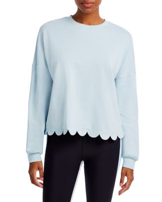 AQUA Scalloped Sweatshirt - 100% Exclusive | Bloomingdale's