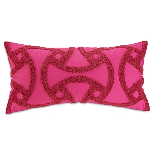Trina Turk Tonal Tufted Oblong Throw Pillow In Dark Pink