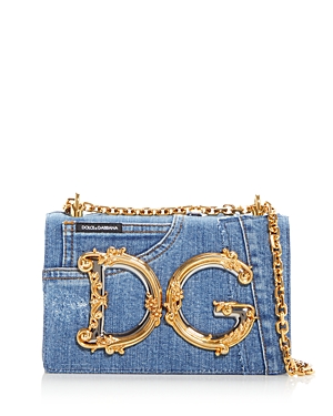 Shop Dolce & Gabbana Dg Girls Bag In Patchwork Denim & Plain Calfskin