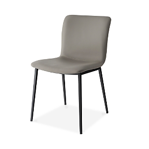 Calligaris Annie Dining Chair In Matte Black/ Taupe Leather