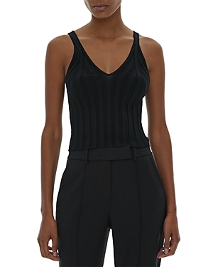 Helmut Lang Angela V-neck Knitted Top In Black