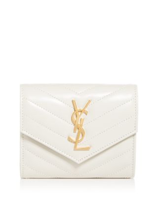 SAINT LAURENT - Cassandre Matelass&eacute; Compact Tri Fold Wallet