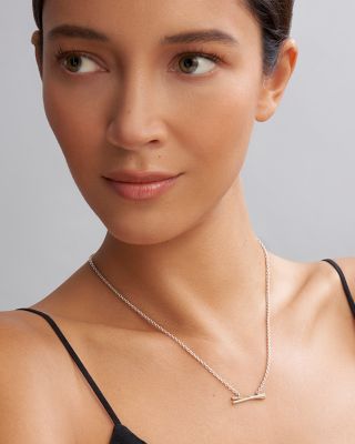 18K Gold & Sterling Silver Caviar Lux Diamond Pendant Necklace, 16"-18"