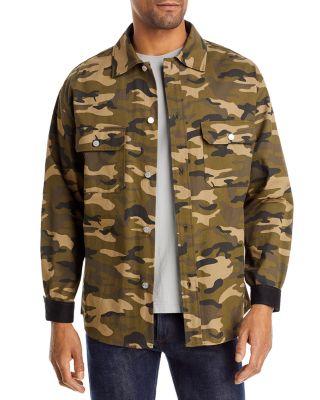 Frame Button Front Camo Jacket In Camo Noir