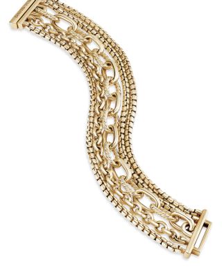Multi Row Chain Bracelet in 18K Yellow Gold, 29mm