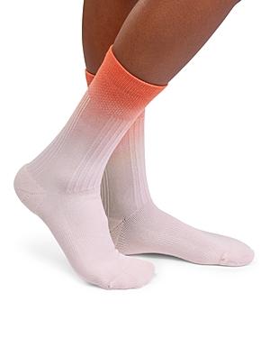 On All Day Ombre Crew Socks In Rose/flame