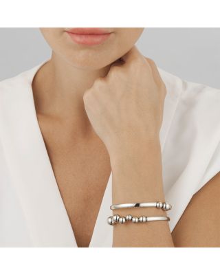 Sterling Silver Moonlight Grapes Beaded Cuff Bracelet