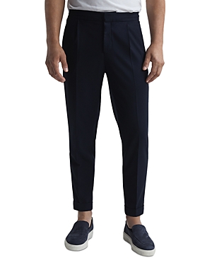 Shop Reiss Brighton Pleated Relaxed Fit Pants In Navy