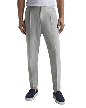 Shop Reiss Brighton Pleated Relaxed Fit Pants In Soft Gray