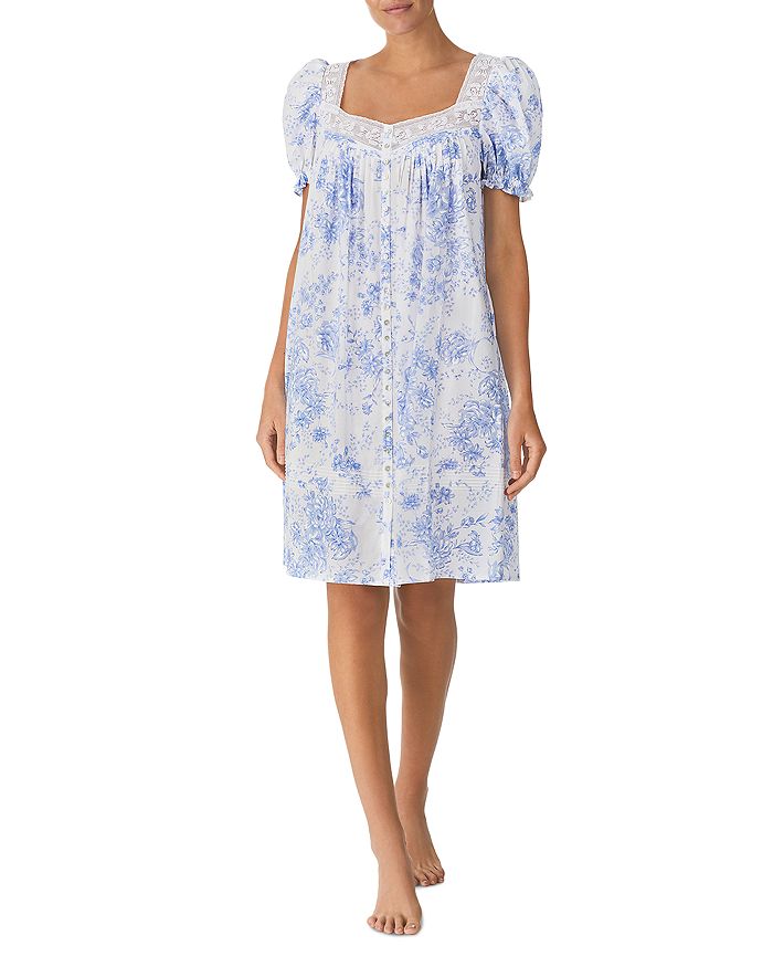 Eileen West Button Front Printed Short Nightgown | Bloomingdale's