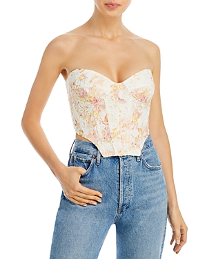Bardot Lila Womens Underwire Bustier Cropped In Sunny Floral