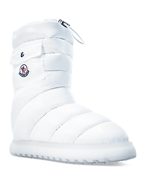Shop Moncler Women's Gaia Logo Pocket Down Snow Boots In White