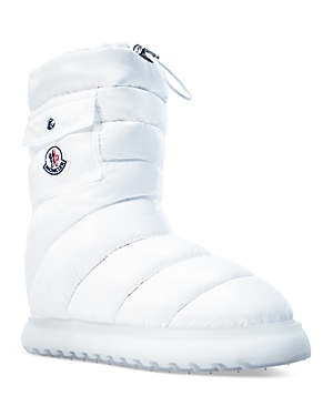 Moncler Women's Gaia Logo Pocket Down Snow Boots In White
