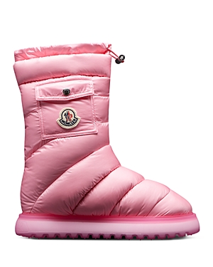 Shop Moncler Women's Gaia Logo Pocket Down Snow Boots In Pink