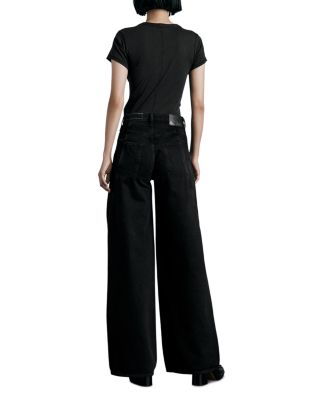 rag & bone Sofie Spliced High Rise Wide Leg Jeans in Highland