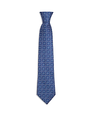 The Men's Store At Bloomingdale's Large Medallion Silk Classic Tie - 100% Exclusive In Navy