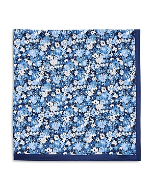The Men's Store At Bloomingdale's Floral Silk Pocket Square - 100% Exclusive In Blue