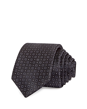 The Men's Store At Bloomingdale's Circular Medallion Neat Silk Skinny Tie - 100% Exclusive In Black