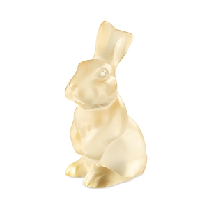 Lalique Toulouse Resting Rabbit Sculpture - Gold Luster