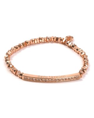 Michael Kors Rose Gold Beaded Pave Bar Bracelet Bloomingdale s