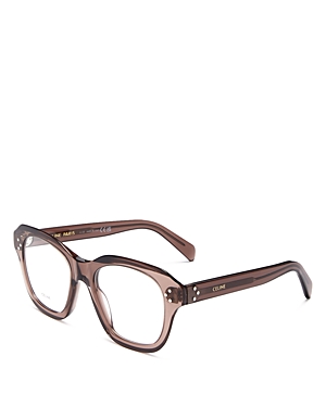 Celine Bold 3 Dots Hd Geometric Eyeglasses, 50mm In Brown