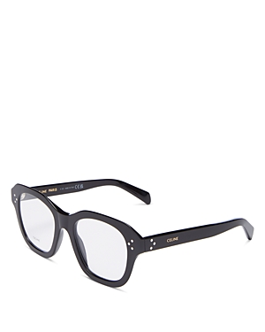 Celine Bold 3 Dots Hd Geometric Eyeglasses, 50mm In Black