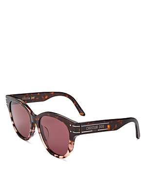 Dior Signature B6f Round Sunglasses, 55mm In Dark Havana/pink Solid