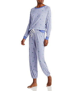Honeydew Star Seeker Pajama Set In Blue Dusk Gingham In Blue/dusk Gingham