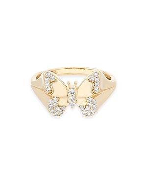 Adina Reyter 14K Yellow Gold Diamond Butterfly Ring