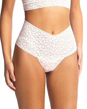 Hanky Panky X-dye Leopard Print Retro Lace Thong In Monday Morning
