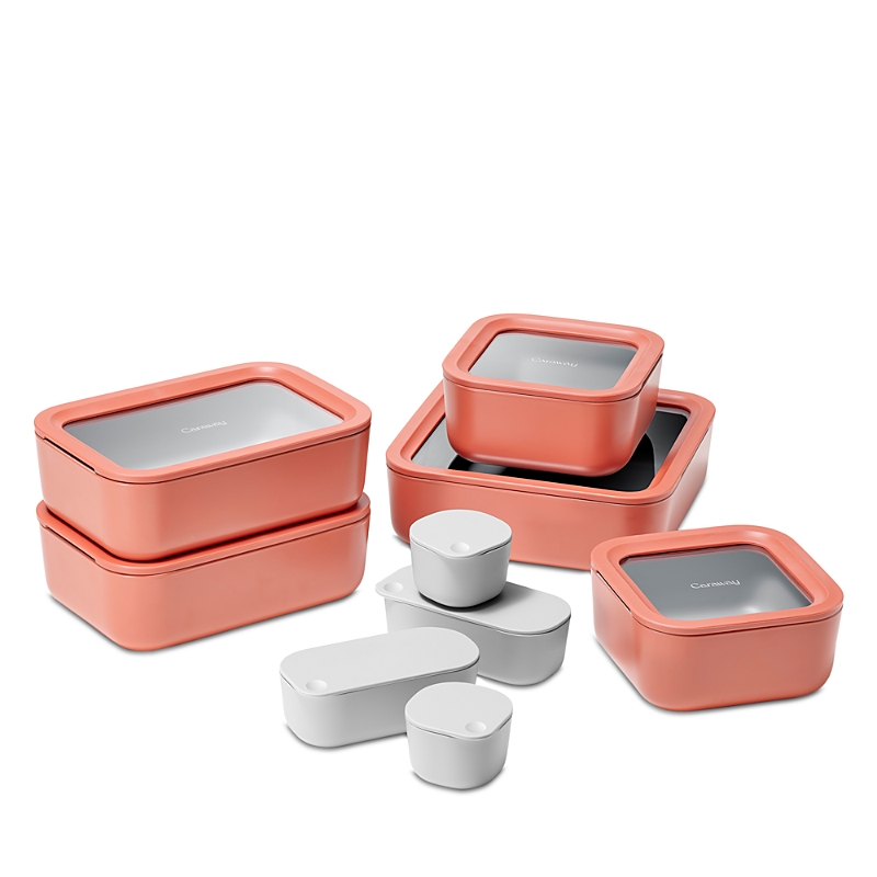Caraway 14-piece Food Storage Glass Container Set In Perracotta
