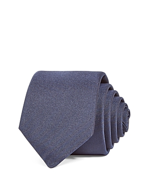 Hugo Solid Silk Skinny Tie In Dark Blue