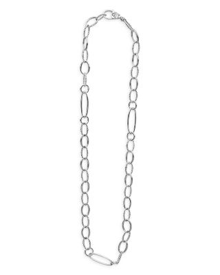 Sterling Silver Signature Caviar Oval Link Chain Necklace, 20"