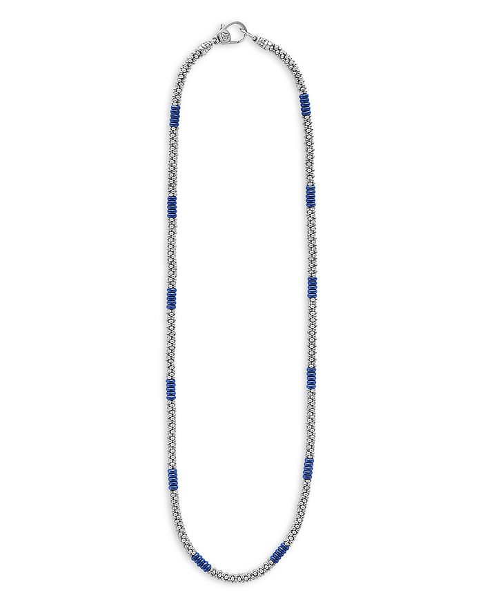 LAGOS Blue Caviar Silver Station Ceramic Beaded Necklace 16