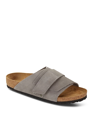 Birkenstock Kyoto Adjustable-fastened Leather Sandals In Gray