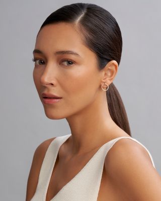 18K Gold Meridian Circle Stud Earrings