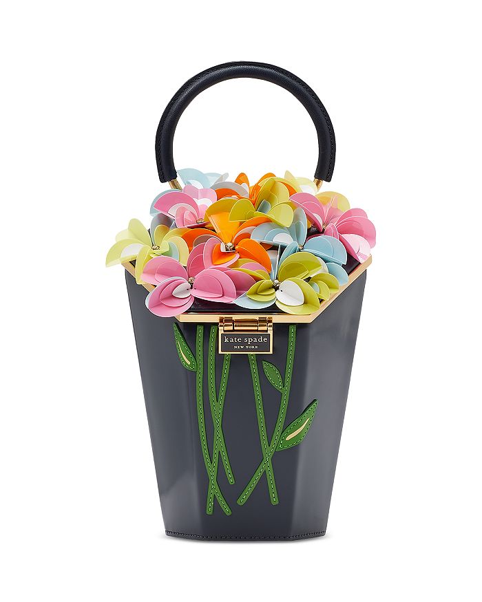 kate spade new york Flowers and Showers Embellished 3D Vase Leather  Crossbody | Bloomingdale's