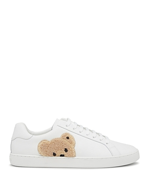 Shop Palm Angels Men's New Teddy Bear Lace Up Tennis Sneakers In White