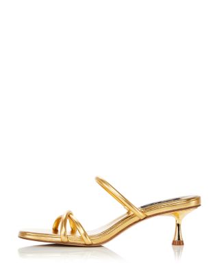gold mule shoes