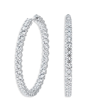 34mm Large Inside Outside Diamond Hoops in 18K White Gold, 1.80 ct. t.w. - 100% Exclusive