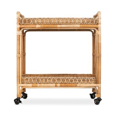 Provence Rattan Whitewash Bar Cart
