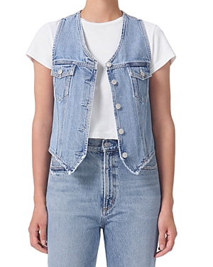 Agolde + Net Sustain '70s Organic Denim Vest In Ray (mediu