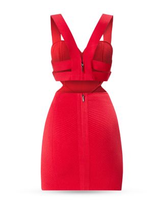 Hervé Léger Heart Cutout Ottoman Mini Dress | Bloomingdale's