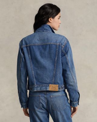 Relaxed Denim Trucker Jacket in Blue
