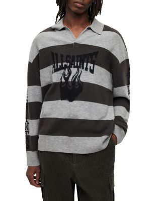 ALLSAINTS - Striped Logo Polo Sweater