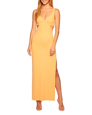 Susana Monaco Sleeveless Cutout Maxi Dress In Cantaloupe