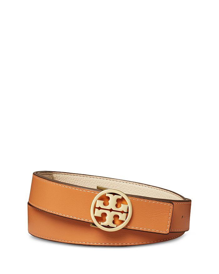 TORY BURCH REVERSIBLE LEATHER LOGO BELT 