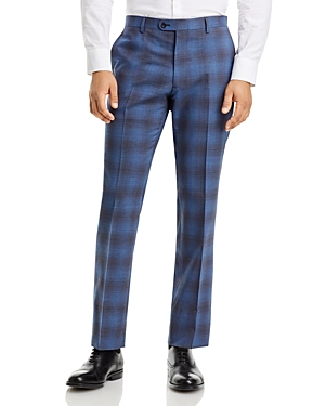 John Varvatos Star Usa Street Slim Fit Flat Front Plaid Suit Pants