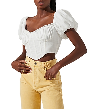 Astr The Label Paola Bustier Crop Top In White