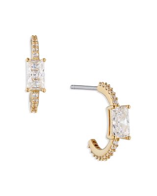 Nadri Tennis Small Emerald Cut Hoop Earrings